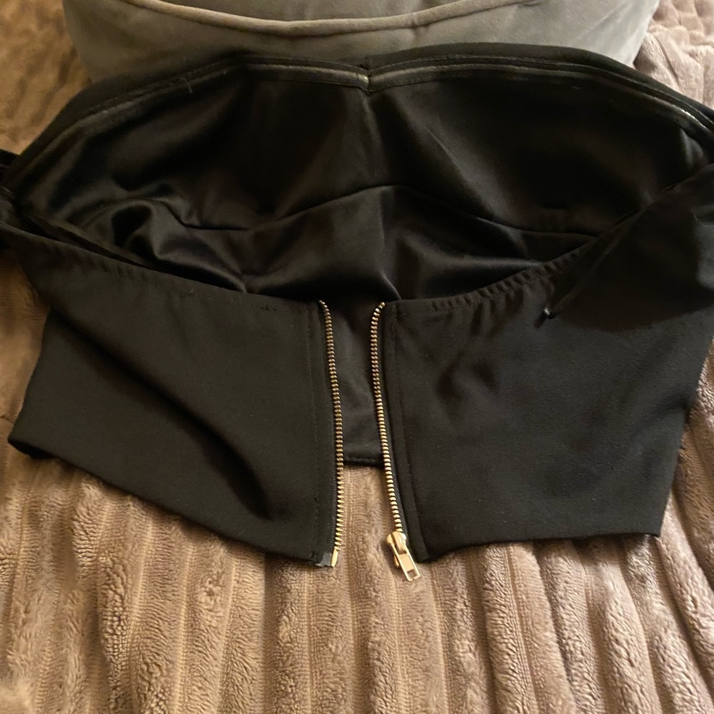 Black Cropped Women’s Bandeau like wrap Women’s Top Vacation Sexy Medium Padded - Picture 8 of 12
